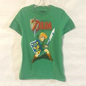Nintendo Legend Of Zelda Link Video Game Gamer Green Short Sleeve Tee T Shirt